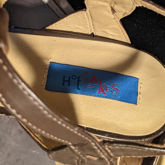 Hot Cakes, Brown Cork Bottom Heeled Sandals, Women's Size 8.5 - Picture 4 of 8